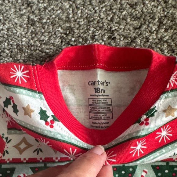 Carter's Holiday Red and Green Pajama Set - Picture 2 of 4
